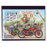 Isle of Man Sc 705 1996 TT Festival Airplanes stamp sheet mint NH
