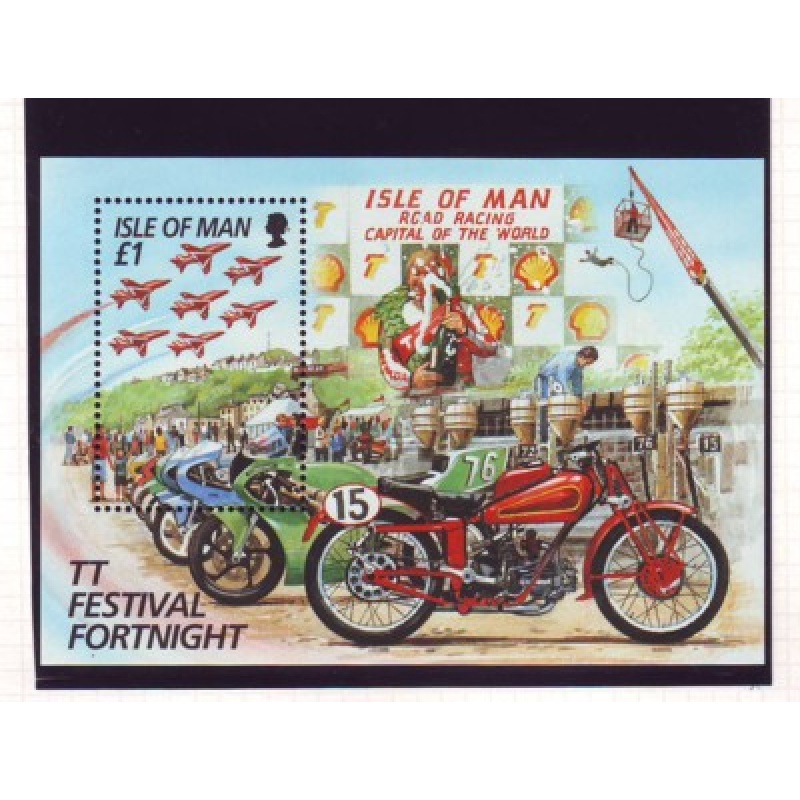 Isle of Man Sc 705 1996 TT Festival Airplanes stamp sheet mint NH