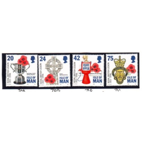 Isle of Man Sc 706-09 1996 Royal British Legion stamp set mint NH