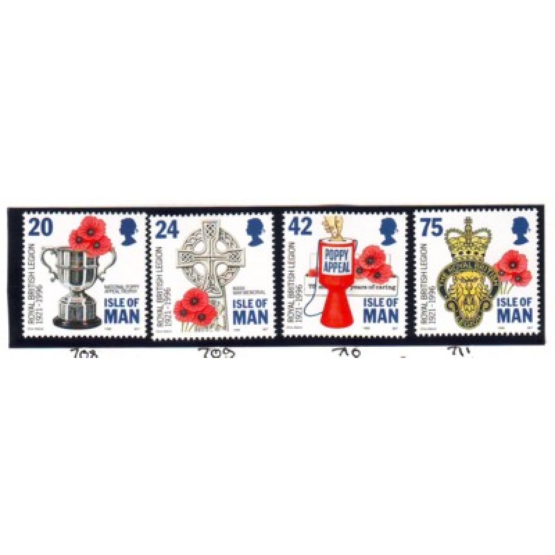 Isle of Man Sc 706-09 1996 Royal British Legion stamp set mint NH