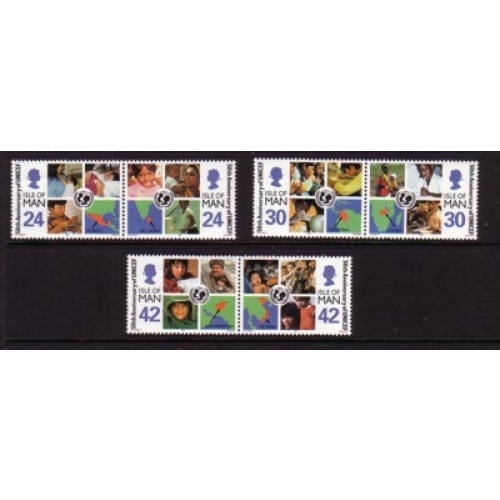 Isle of Man Sc 710-15 1996 50th Anniversary UNICEF stamp set mint NH