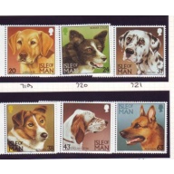 Isle of Man Sc 716-721 1996 Dogs stamp set mint NH