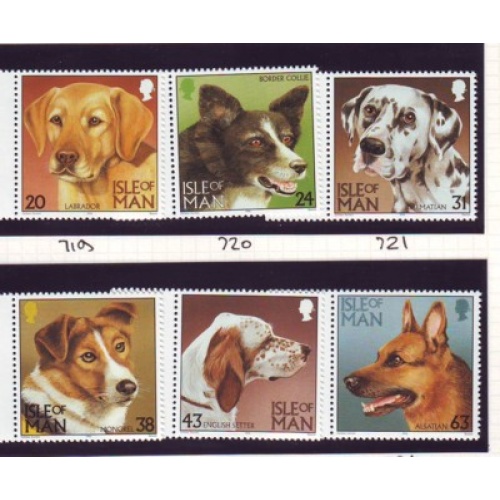 Isle of Man Sc 716-721 1996 Dogs stamp set mint NH
