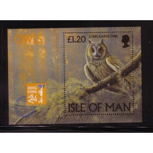 Isle of Man Sc 733 1997 Owls stamp sheet mint NH