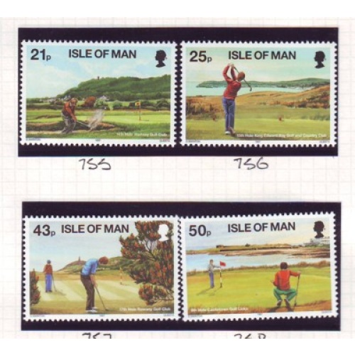 Isle of Man Sc 752-755 1997 Golf Courses stamp set mint NH
