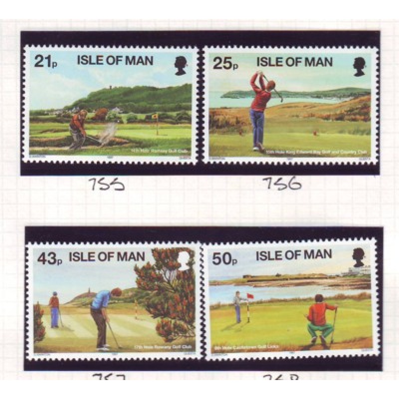 Isle of Man Sc 752-755 1997 Golf Courses stamp set mint NH