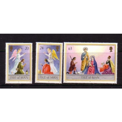 Isle of Man Sc  763-65 1997 Christmas stamp set mint NH
