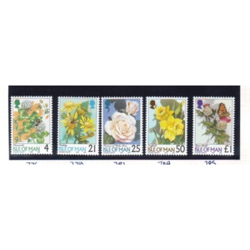 Isle of Man Sc 766-70 1998 Flowers stamp set mint NH