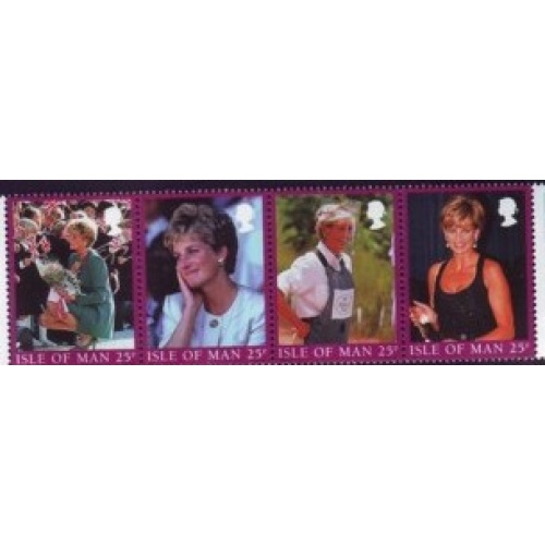 Isle of Man Sc 793 1998 Princess Diana Memorial stamp set mint NH
