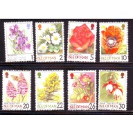 Isle of Man Sc  794-801 1998 Flowers  stamp set mint NH
