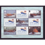 Isle of Man Sc 820a 1999  Lifeboat Institution Anniversary stamp booklet pane mint NH