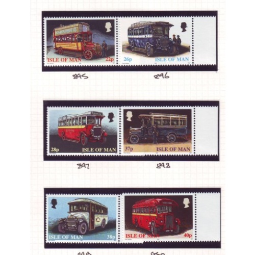 Isle of Man Sc 829-34 1999 Manx Buses stamp set mint NH