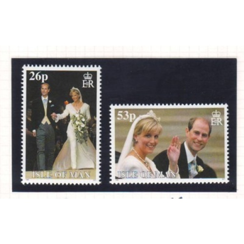 Isle of Man Sc 837A-837B 1999 Royal Wedding Prince Edward stamp set mint NH