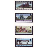 Isle of Man Sc 838-841 1999 Christmas, Churches,stamp set mint NH