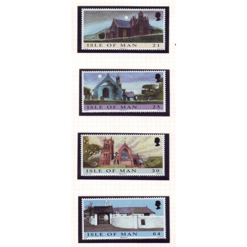 Isle of Man Sc 838-841 1999 Christmas, Churches,stamp set mint NH