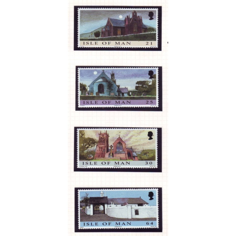 Isle of Man Sc 838-841 1999 Christmas, Churches,stamp set mint NH
