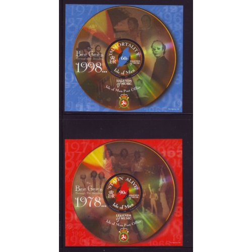 Isle of Man Sc 848-849 1999  Bee Gees Songs stamp sheets mint NH