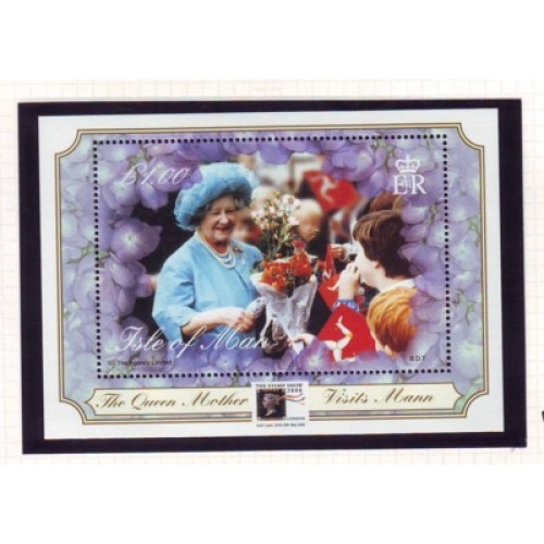 Isle of Man Sc 859a 2000 Queen Mother 100 stamp sheet mint NH London ovpt