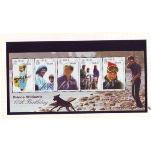 Isle of Man Sc 865 2000 18th Birthday Prince William stamp sheet mint NH