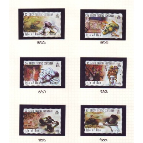 Isle of Man Sc 866-871  2000 100th Anniversary Gaiety Theatre stamp set mint NH