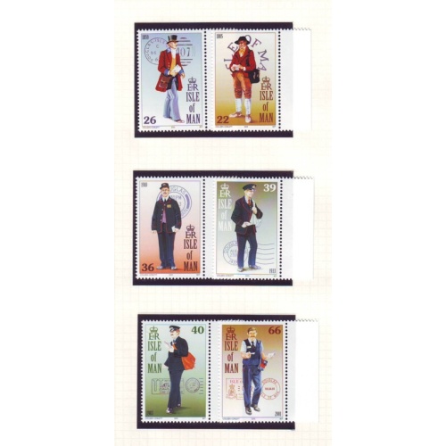 Isle of Man Sc 901-906 2001 Manx Postmen & Cancels stamp set mint NH