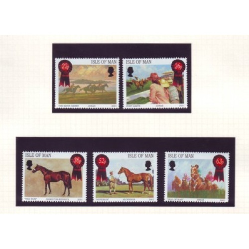 Isle of Man Sc 913-917 2001 Horse Racing stamp set mint NH