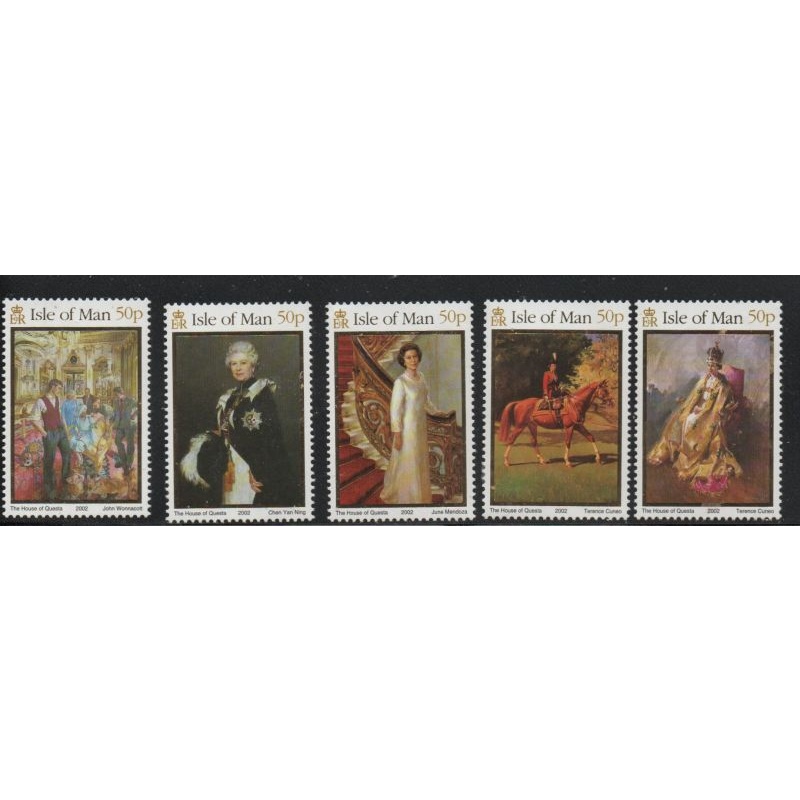 Isle of Man Sc 940a-e 2002 50th Anniversary Reign of QE II stamp set mint NH