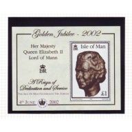 Isle of Man Sc 941b 2002 50th Anniversary Reign of QE II stamp sheet mint NH overprint