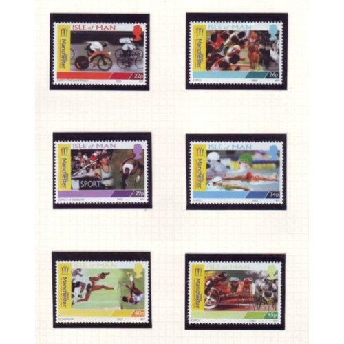 Isle of Man Sc 942-47 2002 Commonwealth Games stamp set mint NH