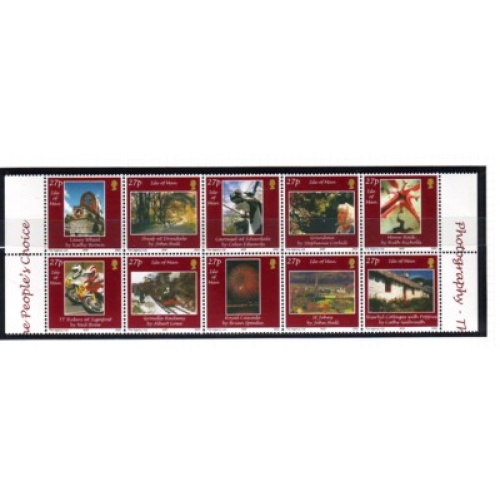 Isle of Man Sc 966 2002  27 p Local Scenes  stamp block mint NH