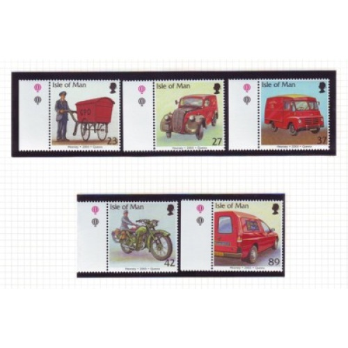Isle of Man Sc 976-980 2003 Post Office Vehicles stamp set mint NH