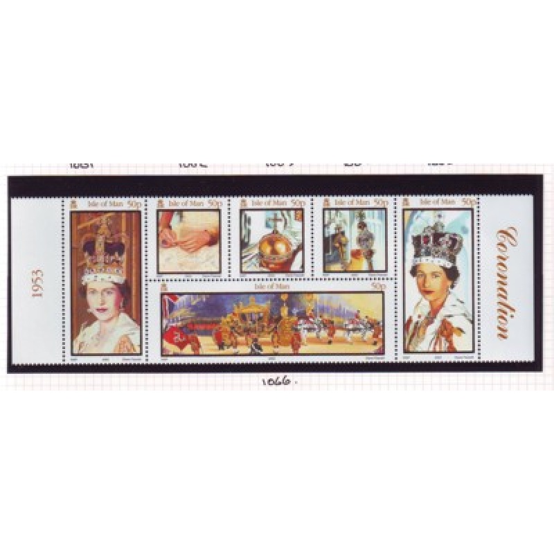 Isle of Man Sc 986 2003 Anniversary Coronation QE II  stamp block mint NH