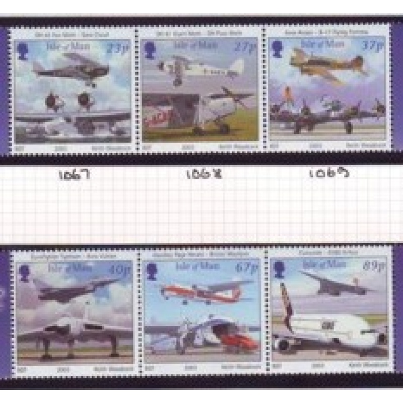 Isle of Man Sc 987-988 2003 Anniversary Powered Flight stamp set mint NH