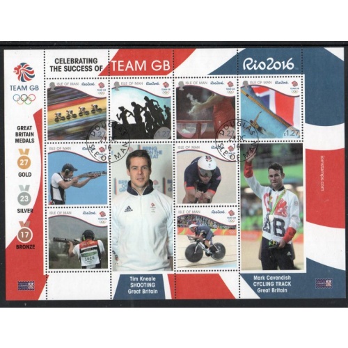 Isle of Man Sc 1802e 2016 Team GB Rio Olympics  stamp sheet used