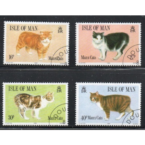 Isle of Man Sc 380-383 1989 Manx Cats stamp set used