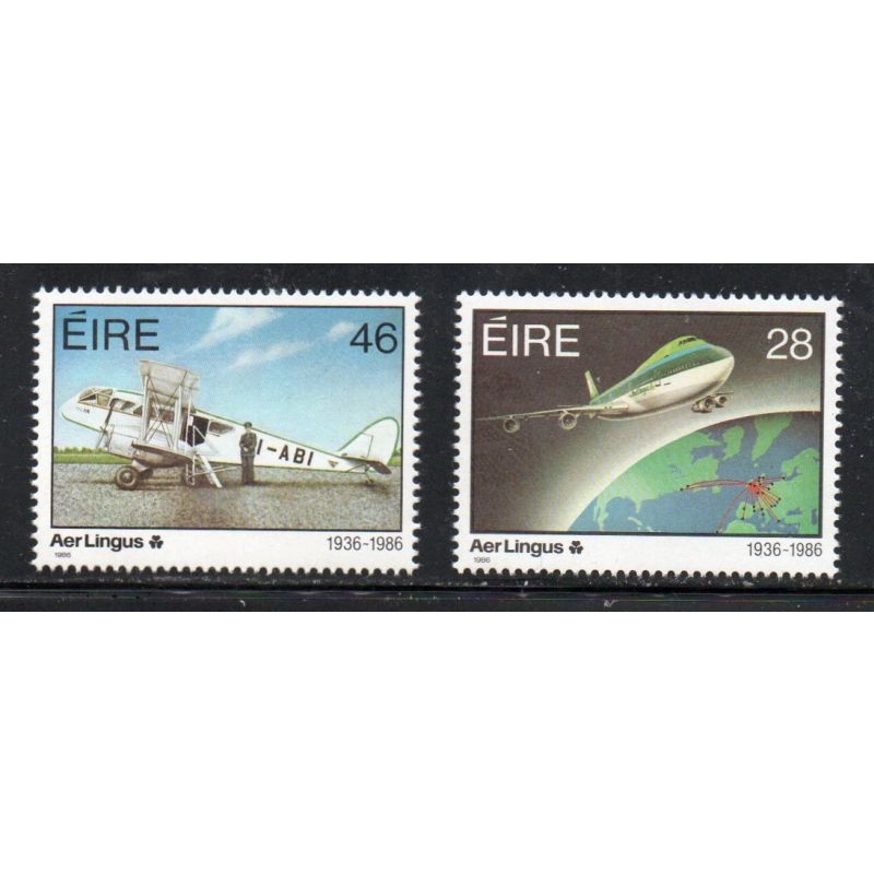 Ireland Sc 660-61 1986 Aer Lingus stamp set mint NH