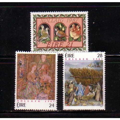 Ireland Sc 703-5 1987 Christmas stamp set mint NH