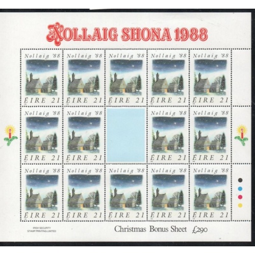 Ireland Sc 730 1988 Christmas Bonus sheet of 14 mint NH