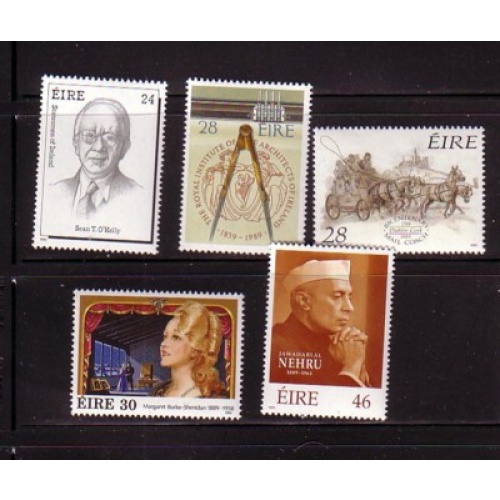 Ireland Sc 749-753 1989 Anniversaries stamp set mint NH