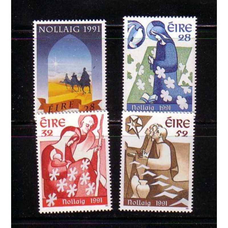 Ireland Sc 848-851 1991 Christmas stamp set mint NH