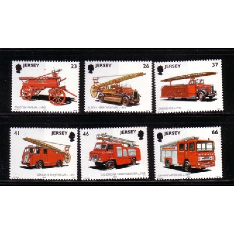 Jersey Sc 1005-1010 2001 Fire Trucks stamp set mint NH