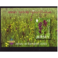 Jersey Sc 1084a 2003 Wild Orchids stamp souvenir sheet mint NH Bangkok