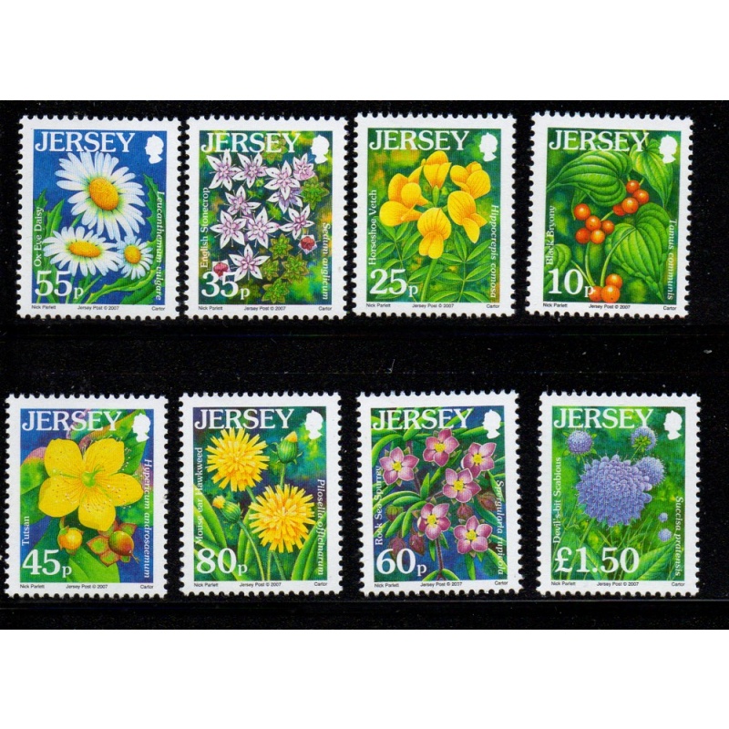Jersey Sc 1267-1274 2007 Flowers stamp set  mint NH