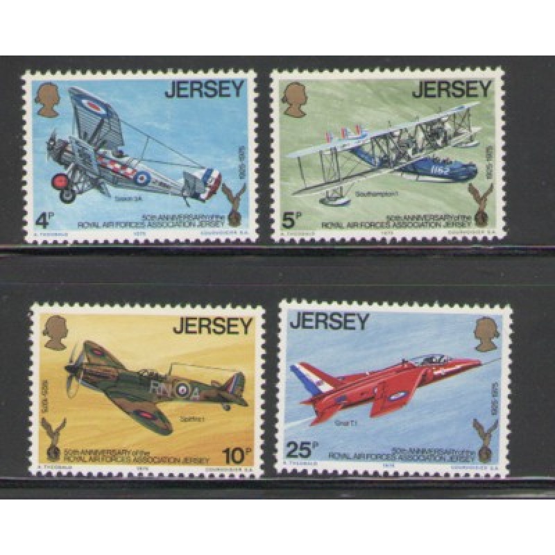Jersey Sc 133-36 1975 RAF Association stamp set mint NH