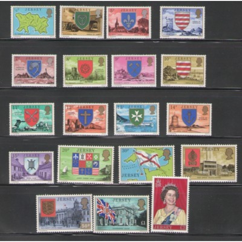 Jersey Sc 137-55 1976-77 long  stamp set mint NH