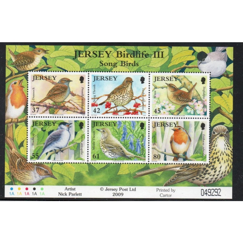 Jersey Sc 1394a 2009 Birds stamp sheet  mint NH
