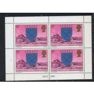 Jersey Sc 143a 1976 9p Elizabeth Castle & Arms  stamp booklet pane of 4 mint NH