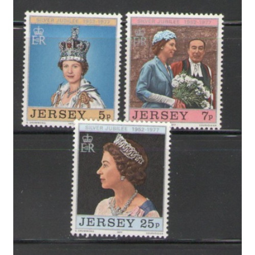 Jersey Sc  168-70 1977 Silver Jubilee QE II stamp set mint NH