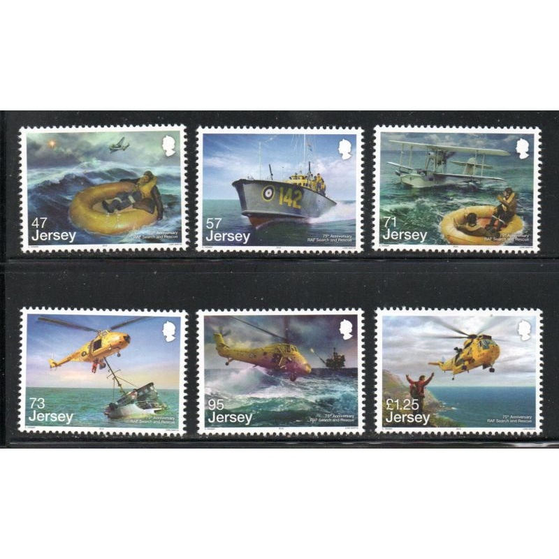 Jersey Sc 1922-1927 2016 RAF Rescue Service stamp set mint NH