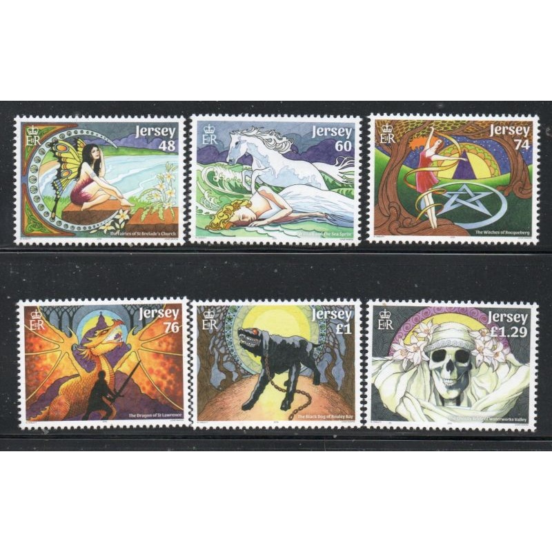 Jersey Sc 1991-1996 2016 Myths & Legends stamp set mint NH